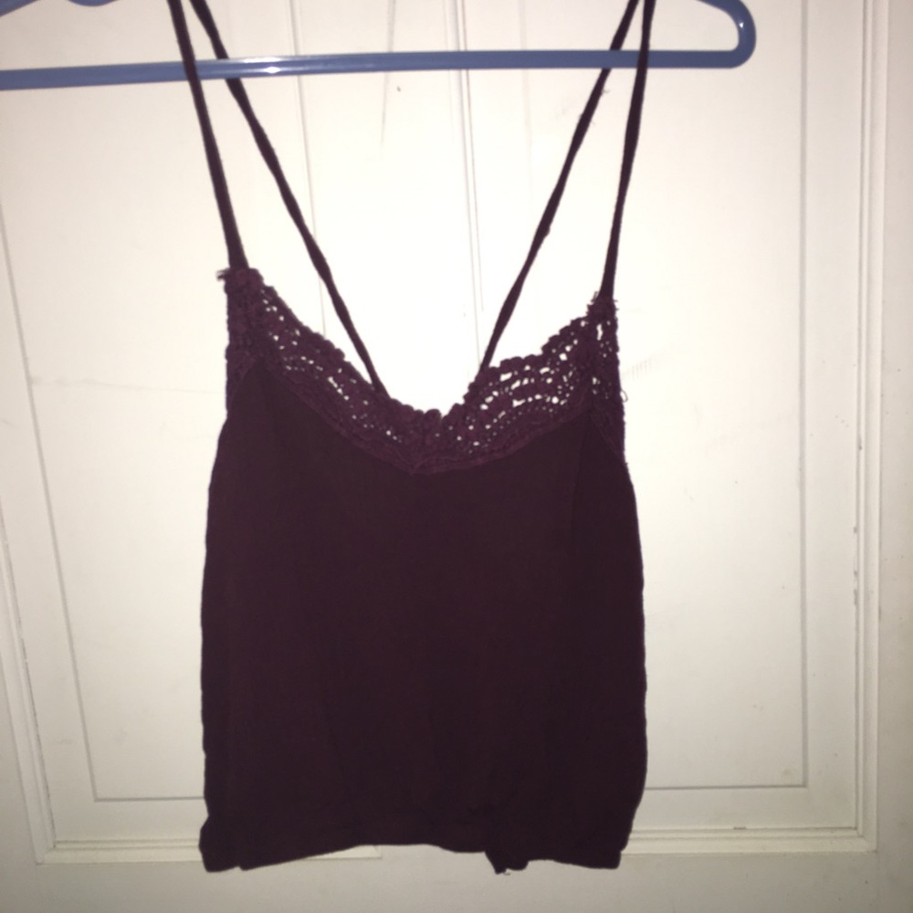 ♡ Maroon Tank with Cross-Tie Back ♡